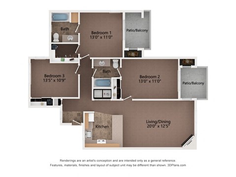 Courtyards at Fairview | 3 Bedroom